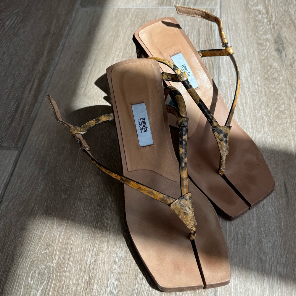 Miista snakeskin square heeled scandal